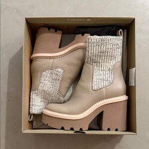 Dolce Vita Beige Heeled Boots
